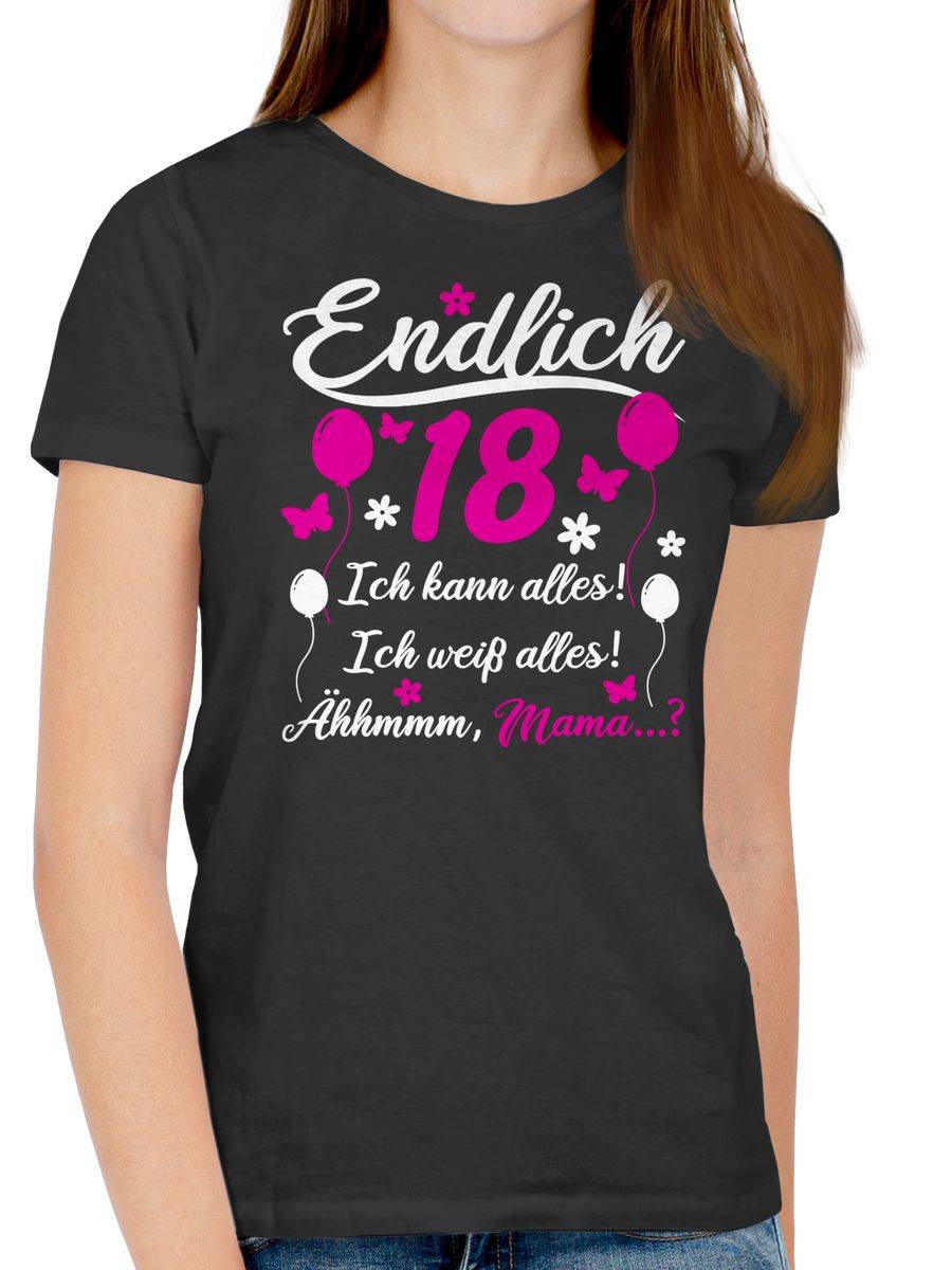 Shirtracer Endlich 18 Geschenk: T-Shirt Turnbeutel Shirtracer Im Verkauf