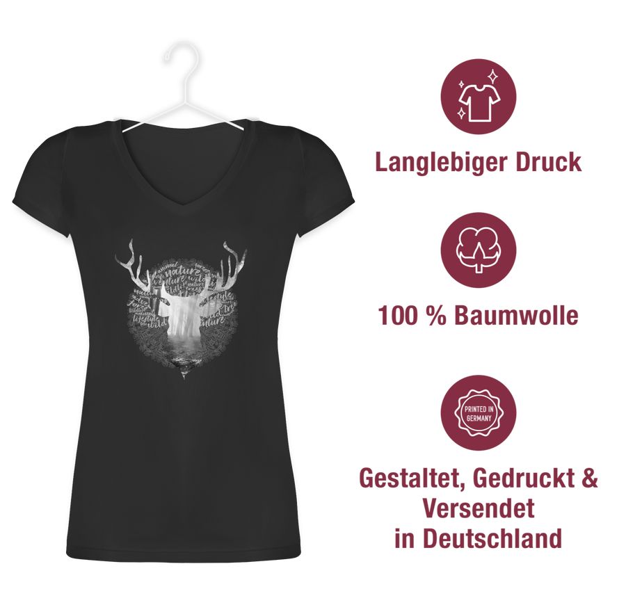 Shirtracer Hirsch Grau: Tshirt Rucksack Shirtracer zollfrei