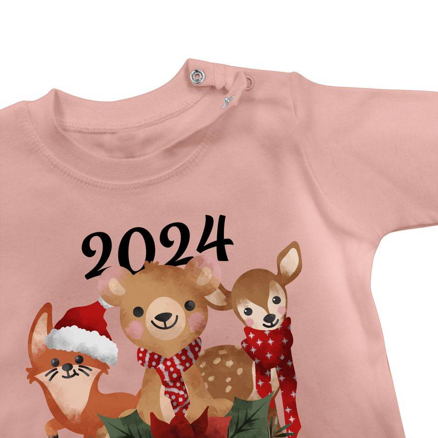 Shirtracer 2024 Mein erstes Weihnachten mit süßen Tieren - schwarz: Tshirt Rucksack Shirtracer Fabrikpreis
