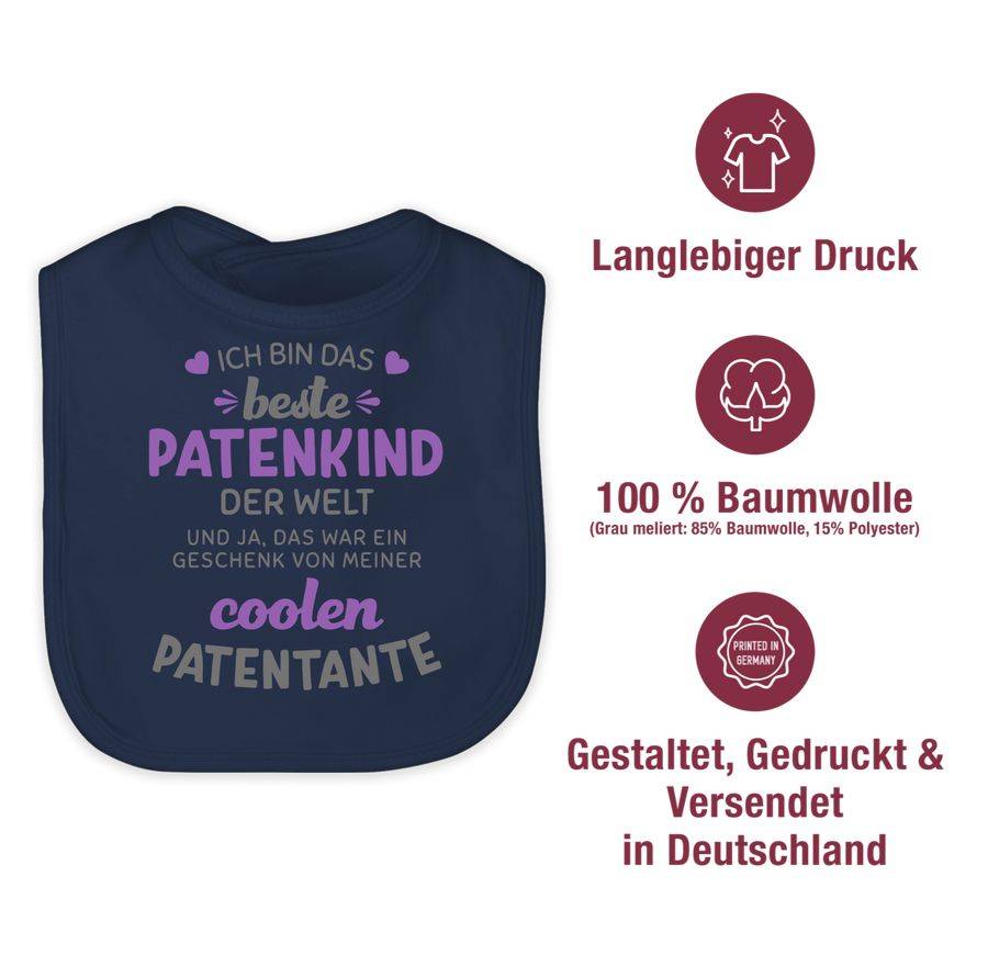 Shirtracer Ich bin das beste Patenkind der Welt grau/lila: Tshirt Gym Bag Shirtracer Saisonale Angebote