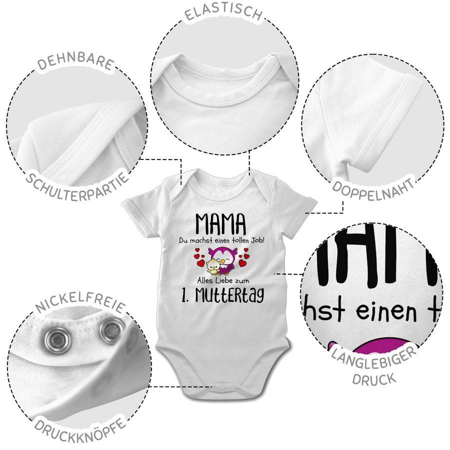 Shirtracer Mama du machst einen tollen Job alles Liebe zum 1. Muttertag schwarz Shirts & Shirtracer Super Sparpreis