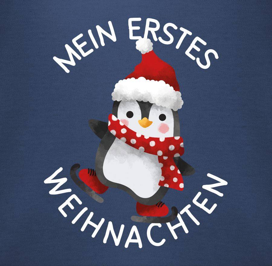 Shirtracer Mein erstes Weihnachten mit Pinguin - weiß: Tshirt Turnbeutel Shirtracer Wochenangebot