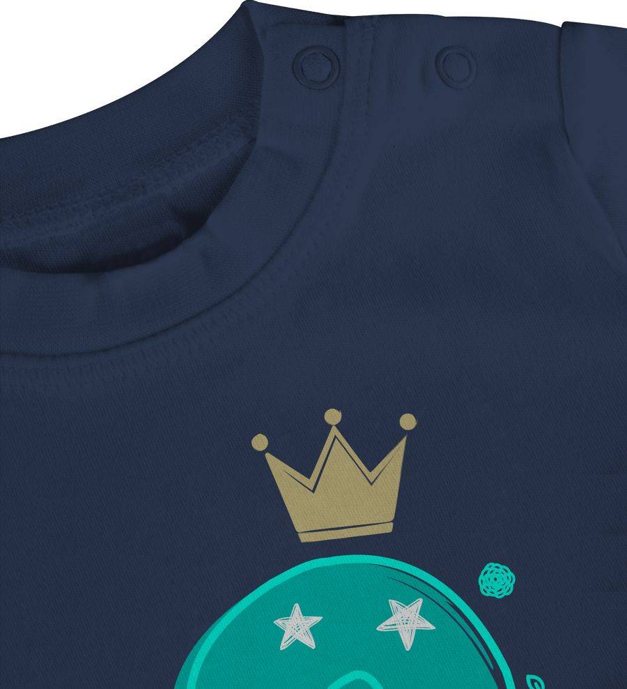 Shirtracer Zahl ZWEI mit Krone und Name zum Zweiten: T-Shirt Turnbeutel Shirtracer Zeitbegrenzte Promotion