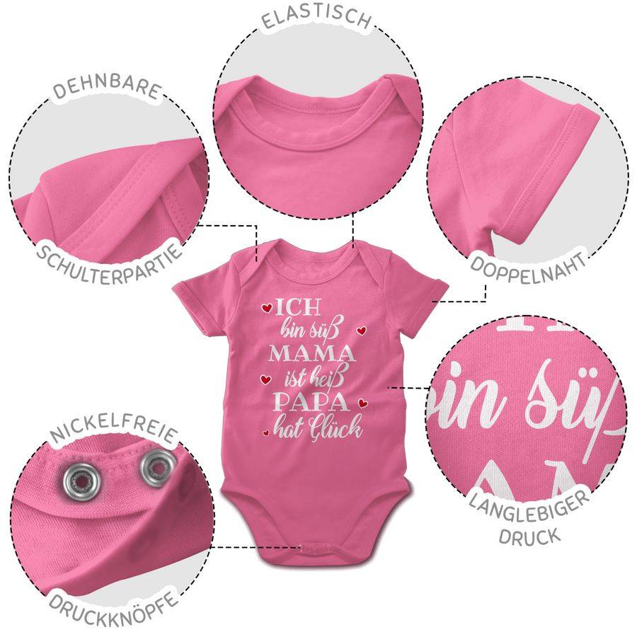 Shirtracer Ich bin süß Mama ist heiß Papa hat Glück Herzen: Tshirt Rucksack Shirtracer Bis zu 50% Rabatt