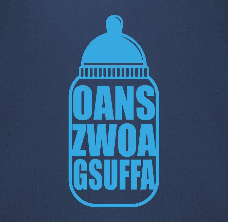 Shirtracer Babyflasche Oans Zwoa Gsuffa blau Shirts & Mehr Shirtracer Kostenloser Versand international