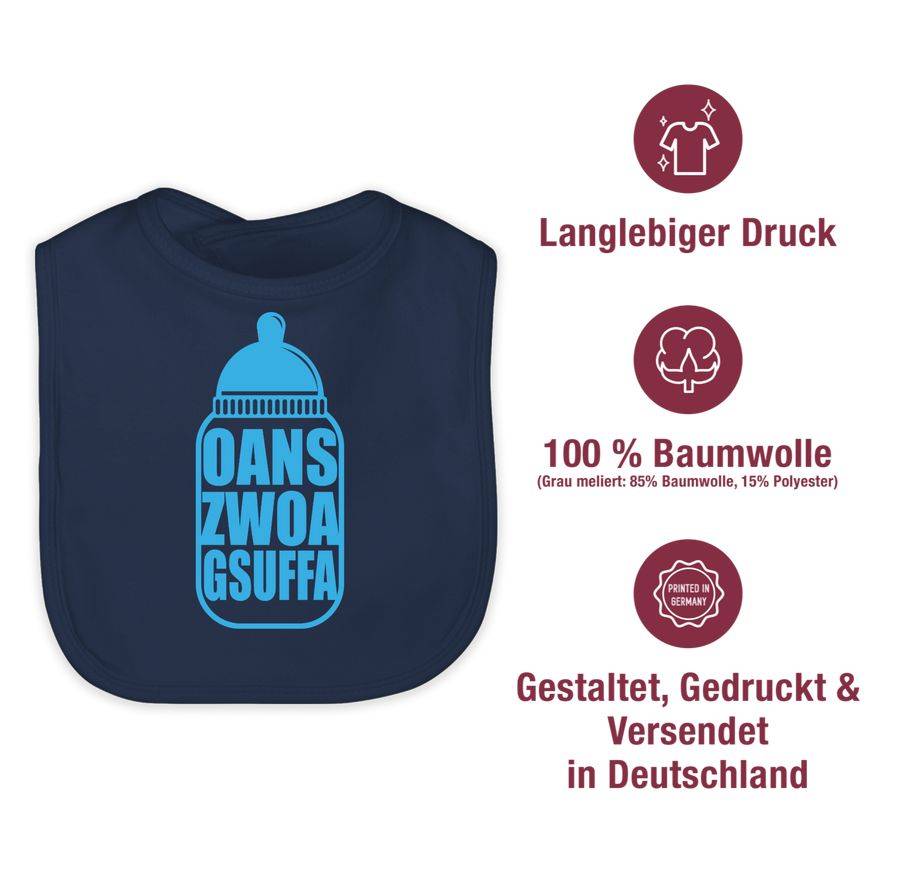Shirtracer Babyflasche Oans Zwoa Gsuffa blau Shirts & Mehr Shirtracer Kostenloser Versand international