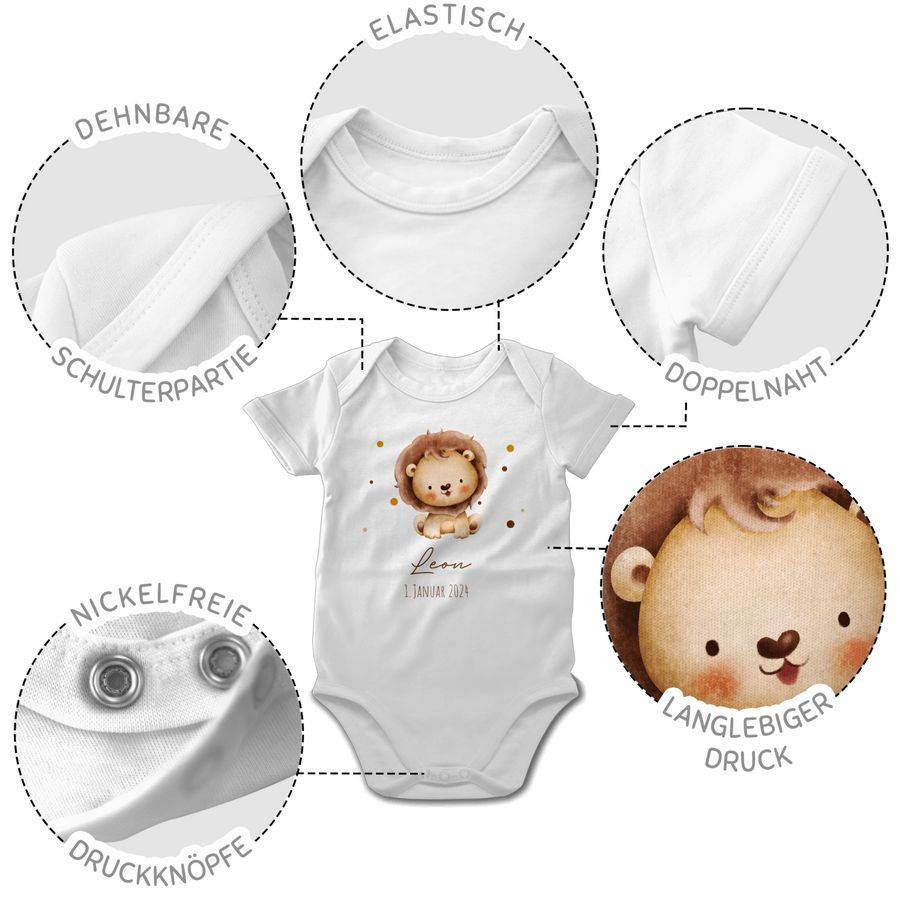 Shirtracer Löwe mit Name und Datum - Geburtstag Geburt Tiermotiv Geschenk: Tshirt Gym Bag Shirtracer 2025