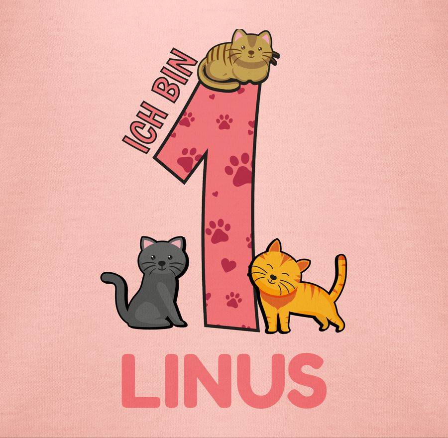 Shirtracer Ich bin 1 - Name und lustige Katzen Bilder zum Ersten Shirts & Mehr Shirtracer Verkauf