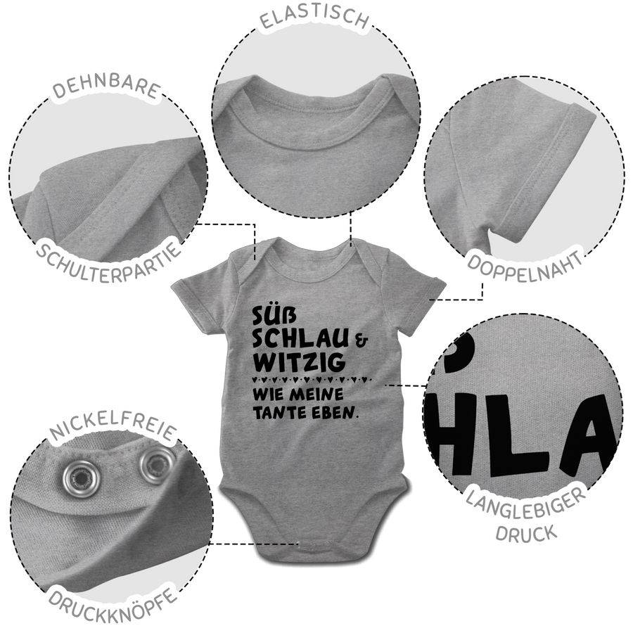Shirtracer Süß schlau und witzig - wie meine Tante eben - Schwarz: T-Shirt Turnbeutel Shirtracer Fabrikverkauf