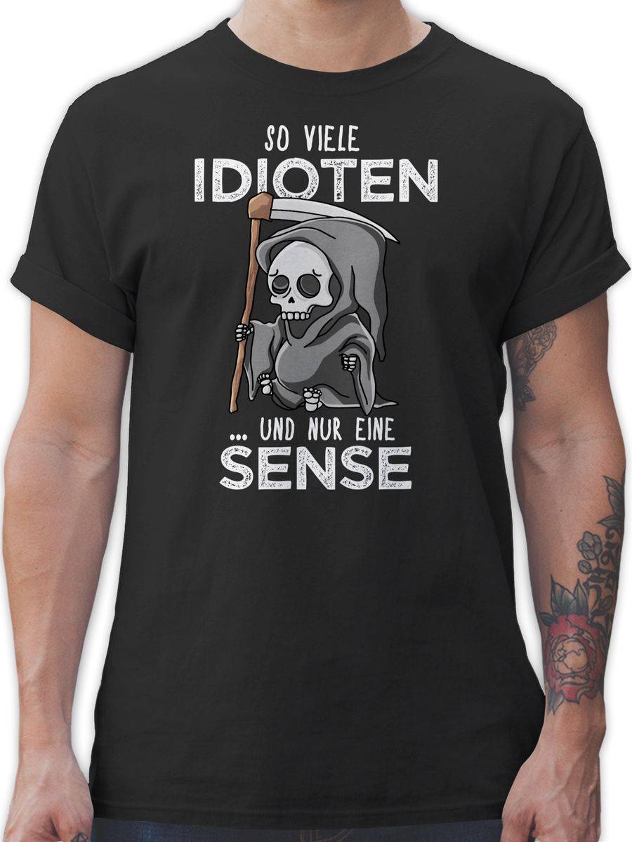 Shirtracer So viele Idioten und nur eine Sense - Weiß: Tshirt Rucksack Shirtracer Günstig kaufen
