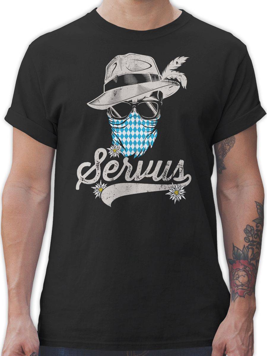Shirtracer Servus Totenkopf Bayern Edelweiß Trachten Bayrisch Tirol Bavaria: T-Shirt Turnbe Shirtracer Flash Sale