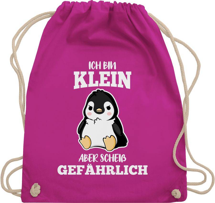 Shirtracer Ich bin klein aber scheiß gefährlich Pinguin weiß: T-Shirt Turnbeutel Shirtracer Begrenztes Angebot
