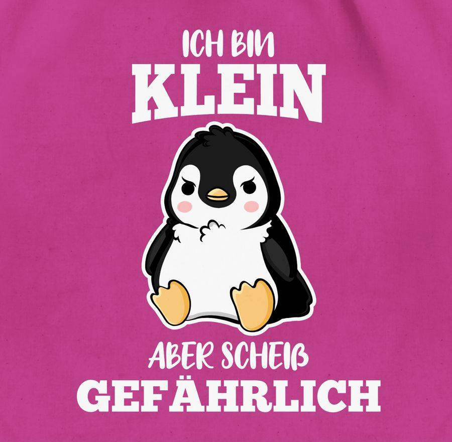 Shirtracer Ich bin klein aber scheiß gefährlich Pinguin weiß: T-Shirt Turnbeutel Shirtracer Begrenztes Angebot
