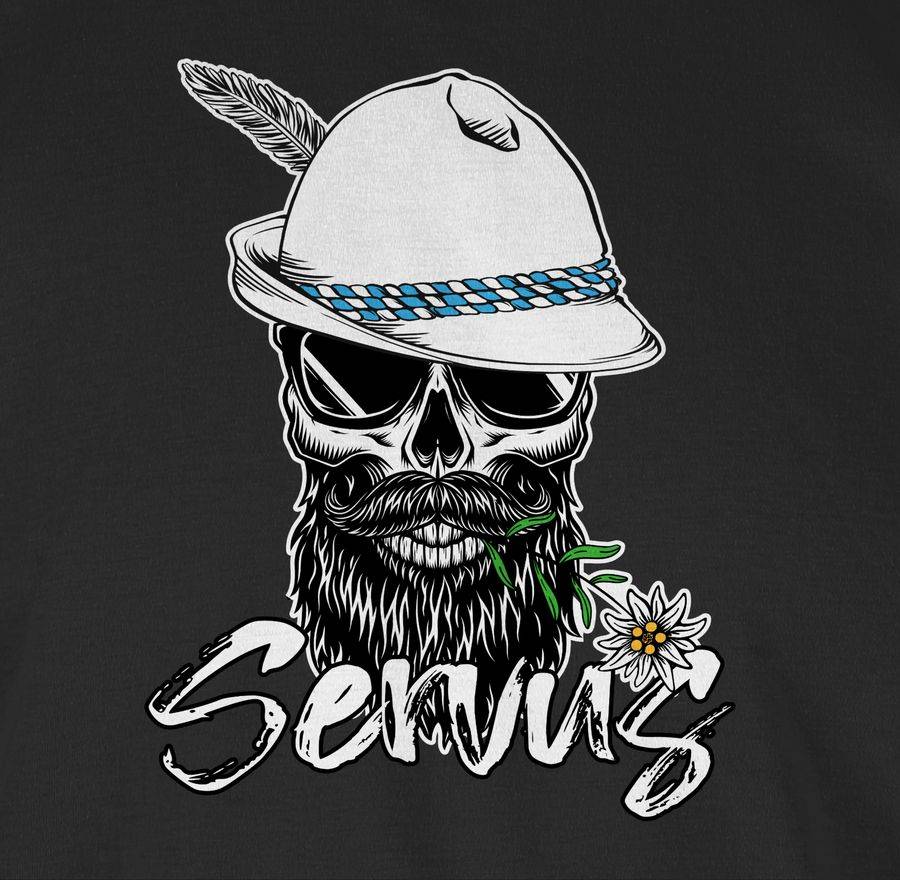Shirtracer Servus Totenkopf Skull Bayrisch Shirts & Mehr Shirtracer Kauf eins, bekomm eins gratis
