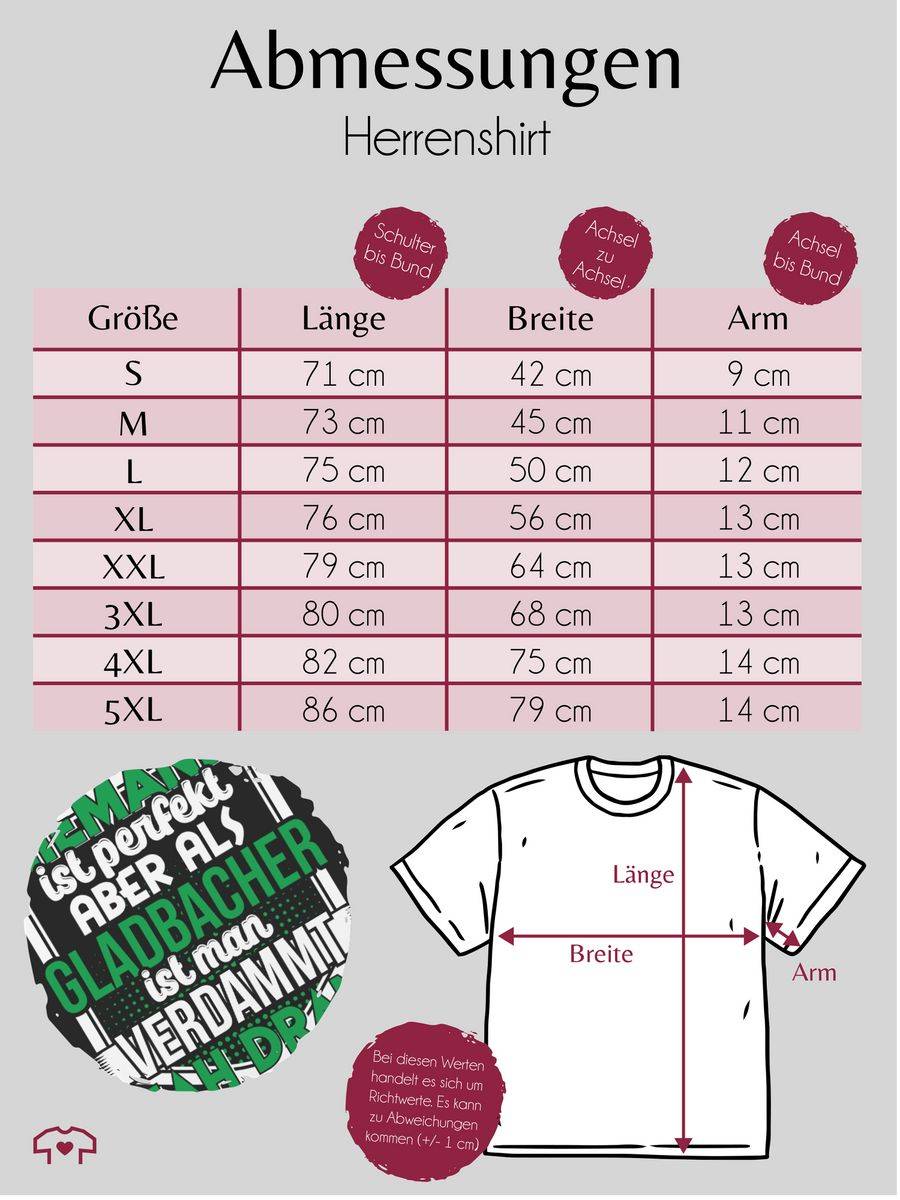 Shirtracer Niemand ist perfekt Gladbacher Shirts & Mehr Shirtracer Verkauf