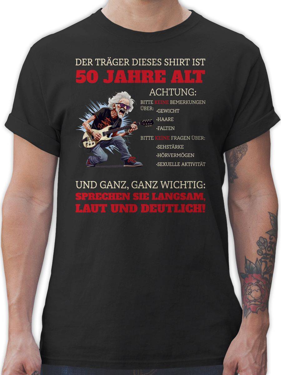 Shirtracer Alter Sack 50 - Der Träger dieses Shirt ist 50 Jahre: Tshirt Turnbeutel Shirtracer Fabrikverkauf