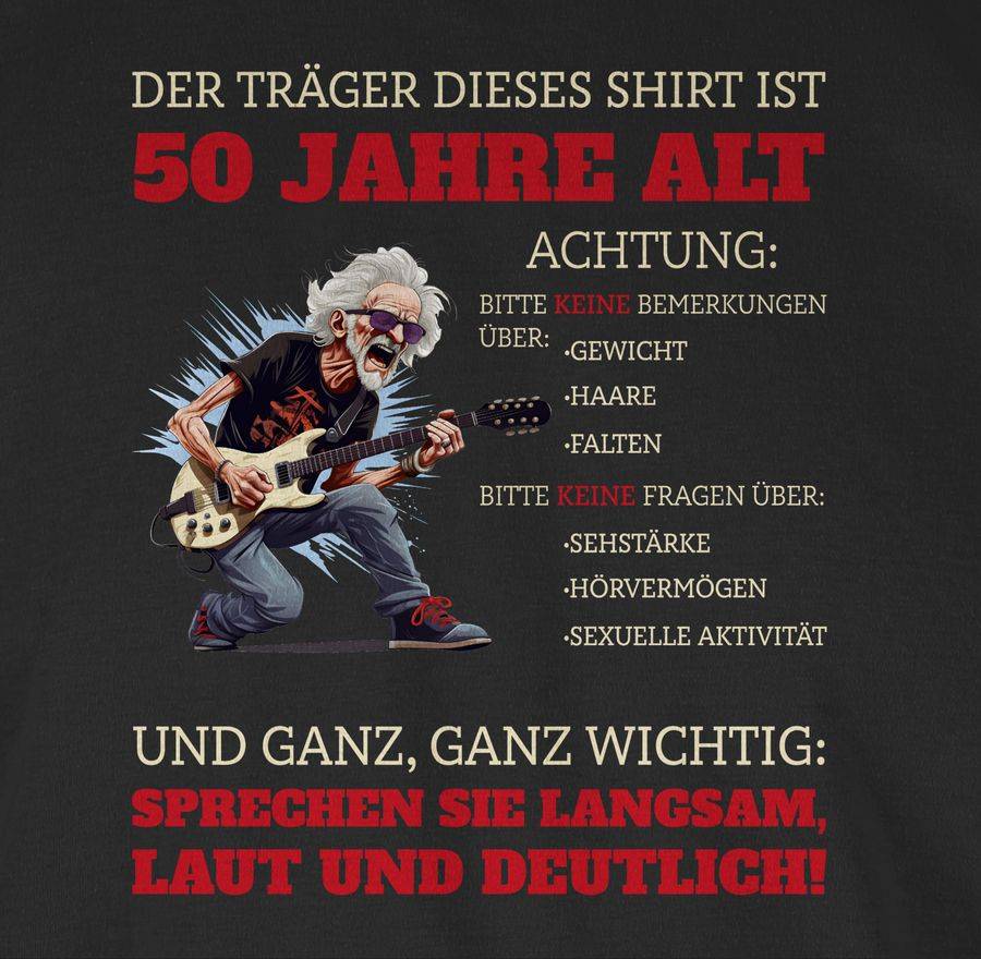Shirtracer Alter Sack 50 - Der Träger dieses Shirt ist 50 Jahre: Tshirt Turnbeutel Shirtracer Fabrikverkauf