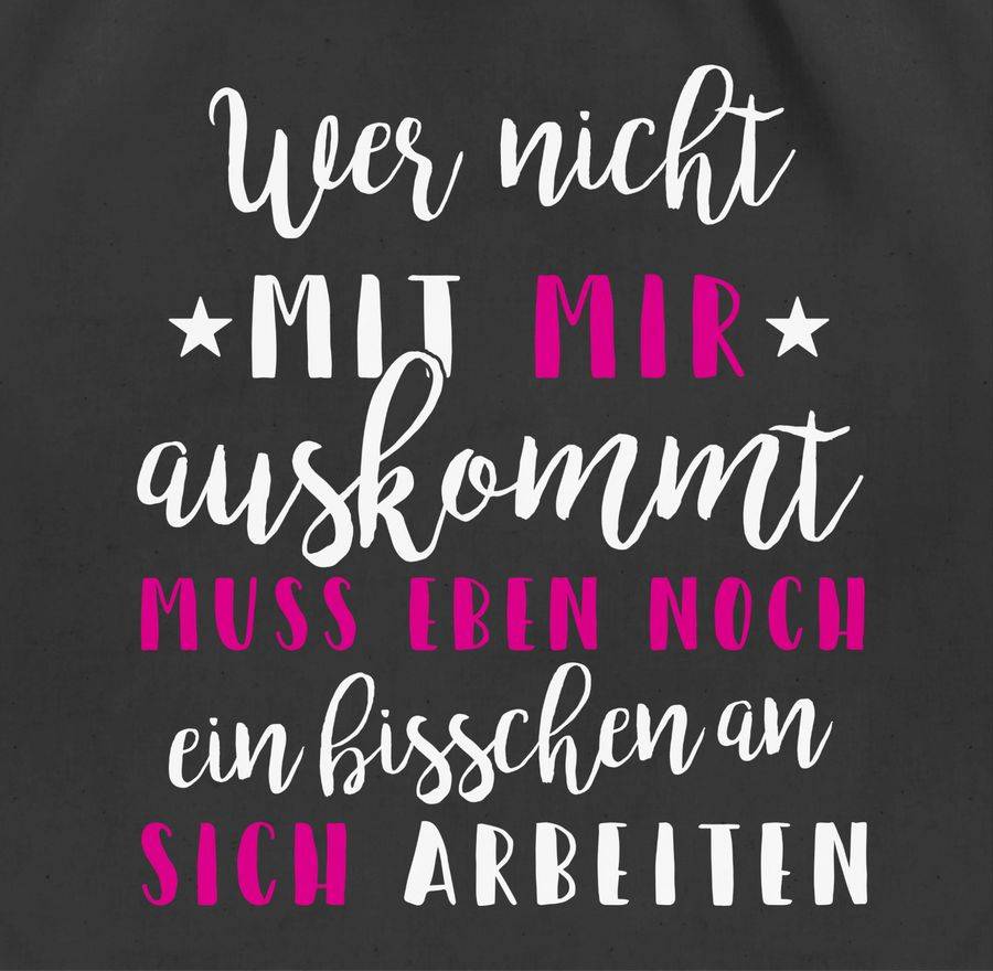 Shirtracer Wer mit mir nicht auskommt - rosa: Tshirt Gym Bag Shirtracer Günstig kaufen