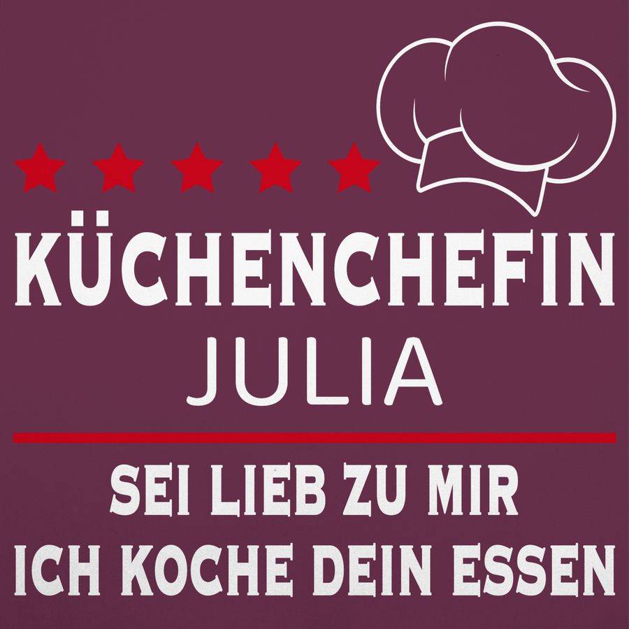 Shirtracer Küchenchefin mit Name - Sei lieb zu mir ich koche dein Essen: T-Shirt Gym Bag Shirtracer Vatertagsangebot