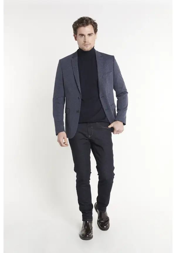 Steffen Klein Sakko 2-farbig Slim Fit in Marine Black Friday