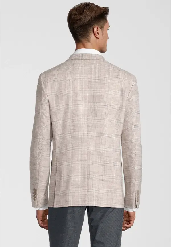 Steffen Klein Kariertes Sakko Slim Fit in beige Heißer Verkauf