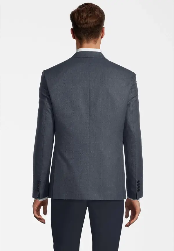 Steffen Klein Sakko Fil a Fil Slim Fit in Marine Top Angebot