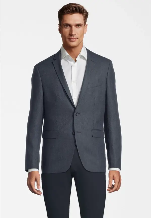 Steffen Klein Sakko Fil a Fil Slim Fit in Marine Top Angebot