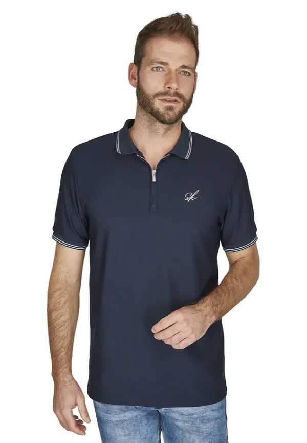 Steffen Klein Poloshirt Funktions-Shirt Zipper in Marine VIP-Rabatte