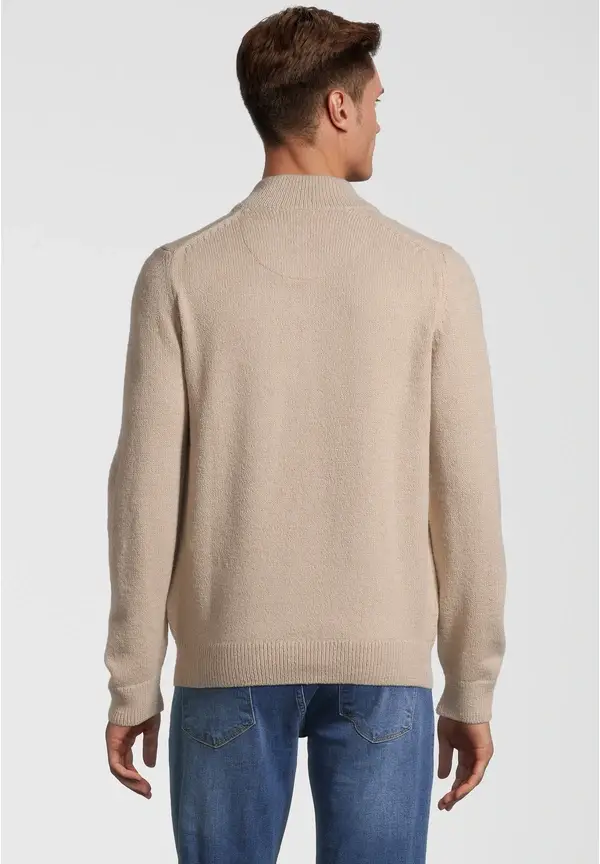Steffen Klein Pullover Troyer Soft Touch in beige Letzte 2 Tage