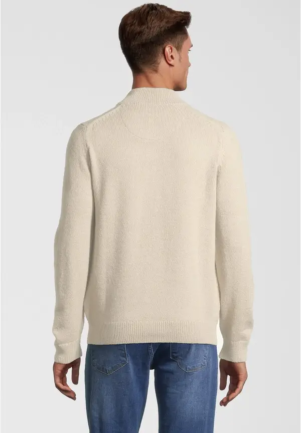 Steffen Klein Pullover Troyer Soft Touch in creme Letzter Tag