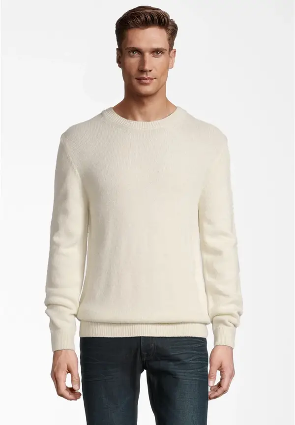 Steffen Klein Rundhals Soft Touch in creme Bis zu 50% Rabatt