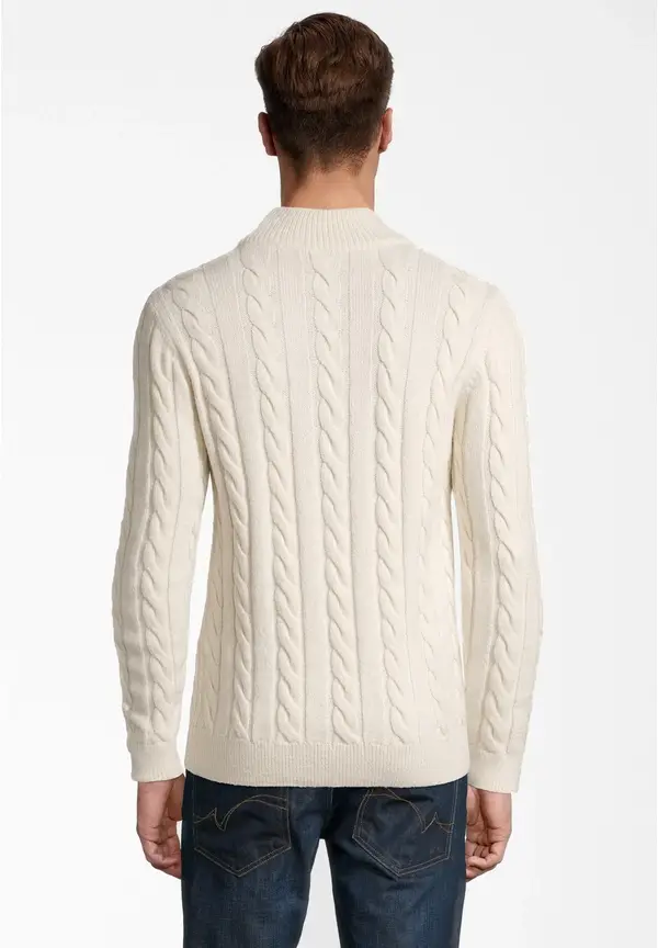 Steffen Klein Pullover Zopfmuster Soft Touch in creme Nur für heute