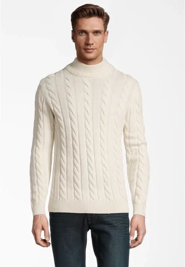 Steffen Klein Pullover Zopfmuster Soft Touch in creme Nur für heute