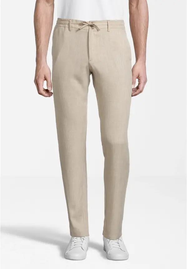 Steffen Klein Hose im Jogging-Stil und Leinen-Look in sand Outlet
