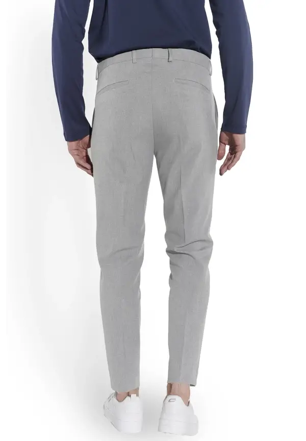 Steffen Klein Anzughose Schmal Slim Fit Knöchellang in Hellgrau Verkauf