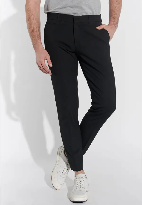 Steffen Klein Anzughose Schmal Slim Fit Knöchellang in Schwarz Angebote