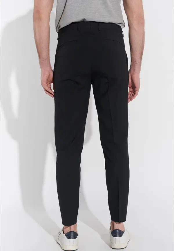 Steffen Klein Anzughose Schmal Slim Fit Knöchellang in Schwarz Angebote