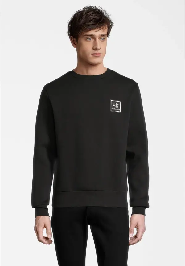 Steffen Klein Sweatshirt Logo-Badge in schwarz Günstiger Verkauf