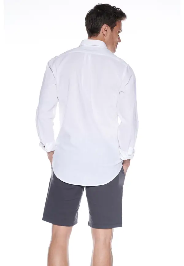 Steffen Klein Leinen-Hemd Slim Fit in Weiss Blitzverkäufe