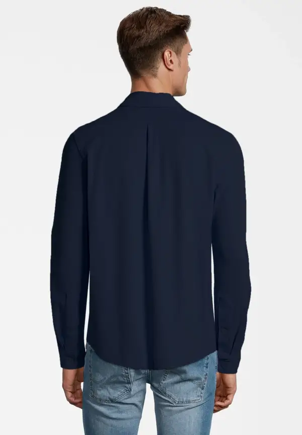 Steffen Klein Piqué Hemd Langarm in Marine Flash Sale