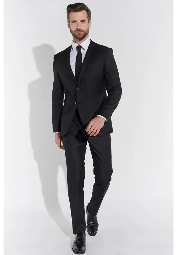 Steffen Klein Designer Anzug Slim Fit in Schwarz Osterangebot
