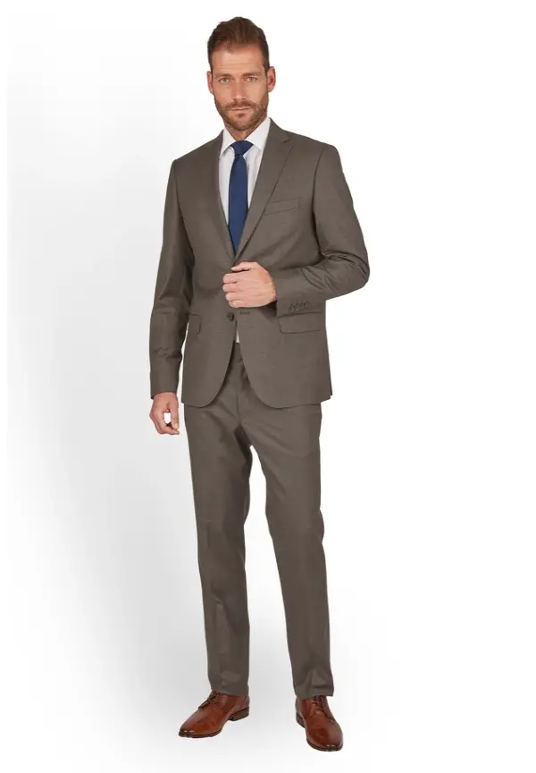 Steffen Klein Anzug Regular Fit elastisch in Taupe Blitzangebot