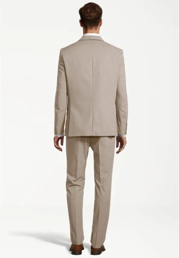 Steffen Klein Designer Anzug Slim Fit in Beige Räumungsverkauf