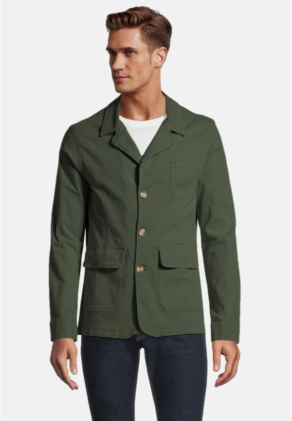 Steffen Klein Baumwoll-Sakko in khaki Neueste Stile