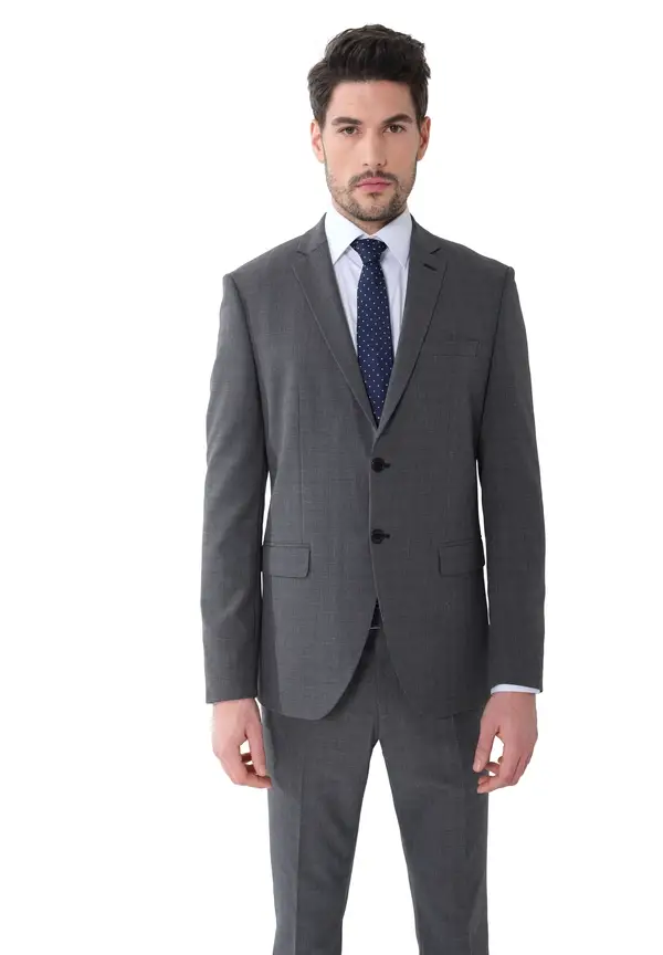 Steffen Klein Business Anzug Slim Fit 2-Teilig Kariert in grau kariert Begrenzt auf 3 Tage