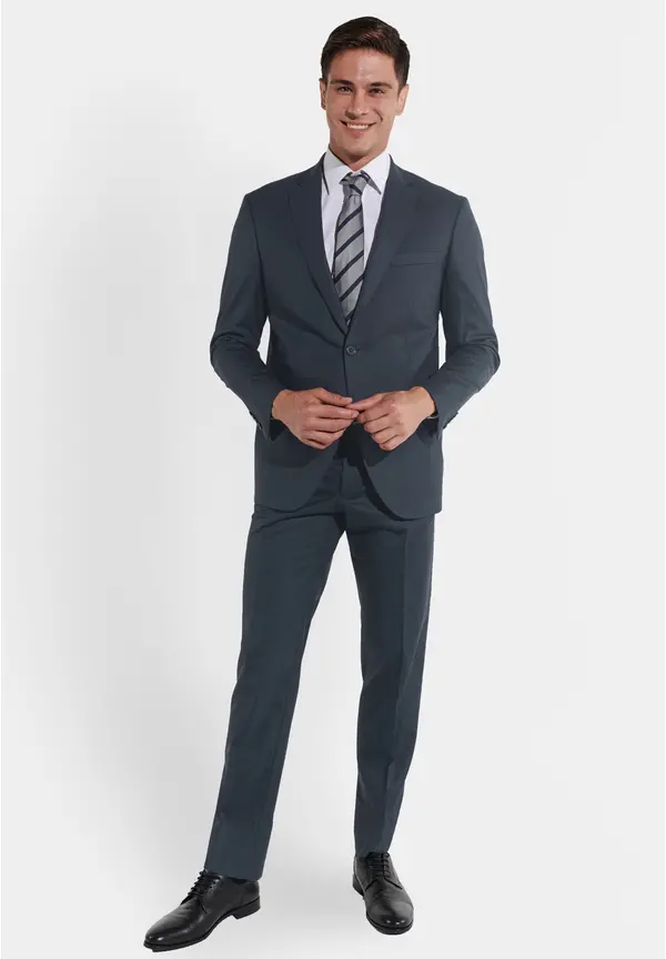 Steffen Klein Anzug Regular Fit elastisch in Grey blue Im Verkauf