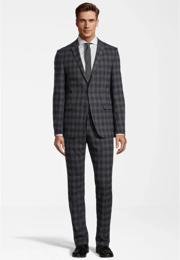 Steffen Klein Anzug Slim Fit kariert in navy checkered zollfrei