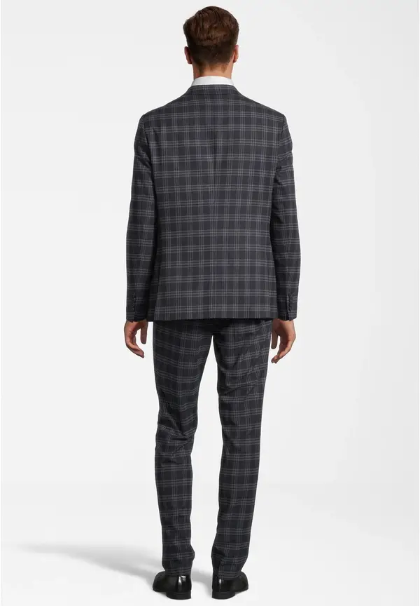 Steffen Klein Anzug Slim Fit kariert in navy checkered zollfrei
