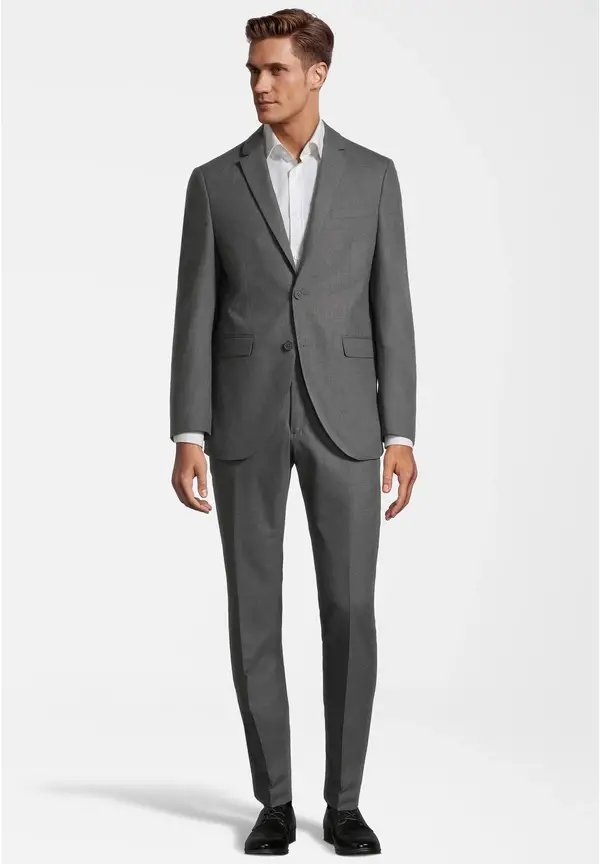 Steffen Klein Anzug Slim Fit elastisch in grau melange Rabatte dieses Monats
