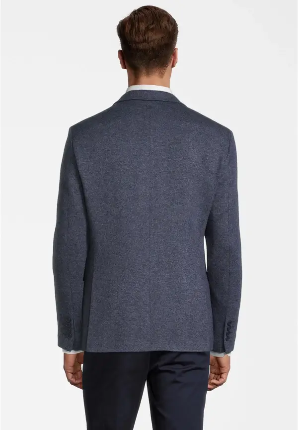 Steffen Klein Jersey Sakko Wolle Melange in blau melange Fabrik Onlineshop